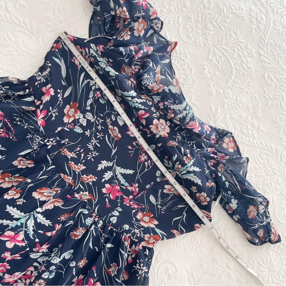 NWOT Lulus My Favorite Navy Blue Floral Print Off-the-Shoulder Dress Small - Picture 6 of 7